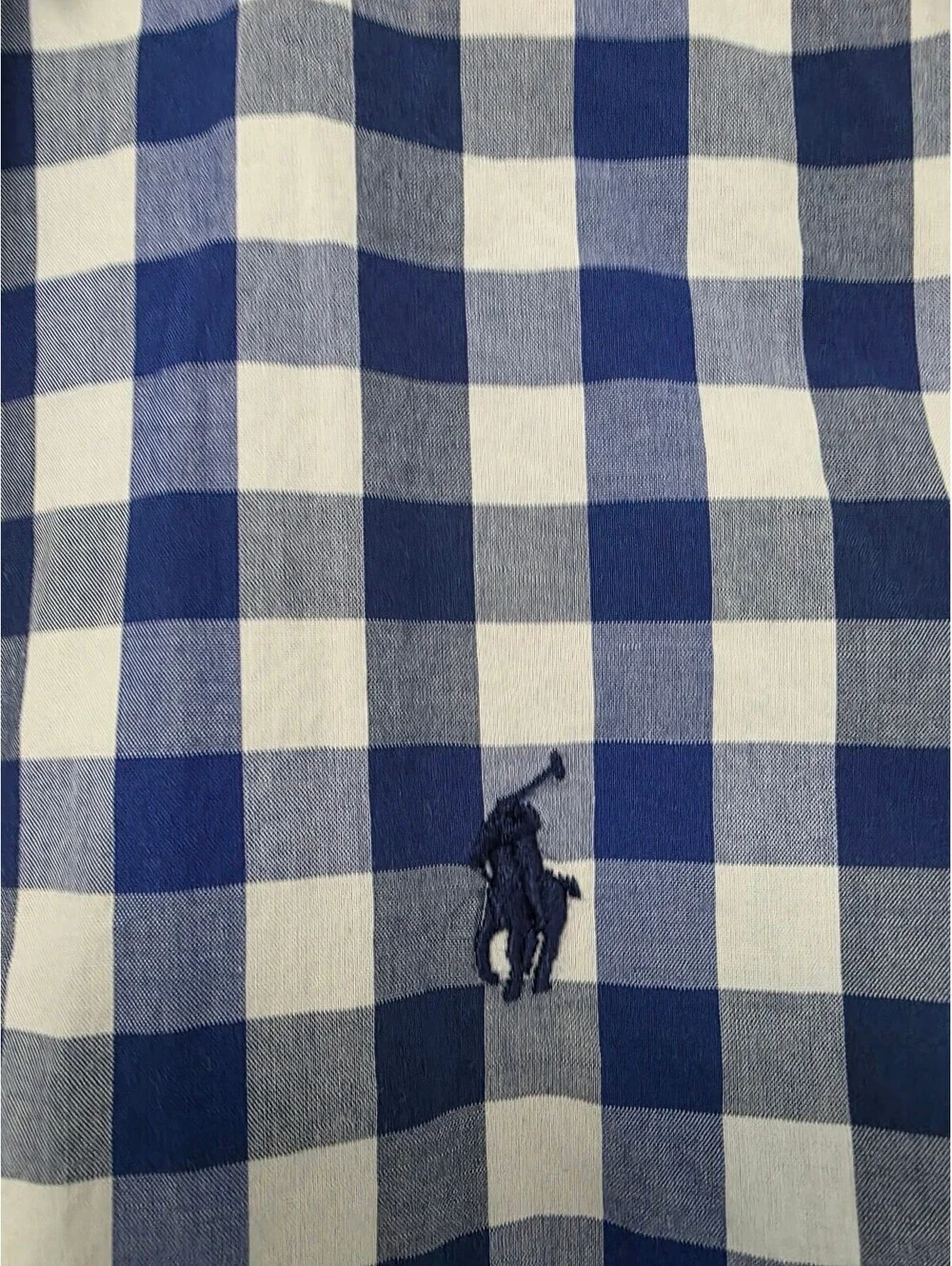 Polo Ralp Lauren Boys Button Up Shirt Blue White Gingham Check Size 18 20 Preppy
